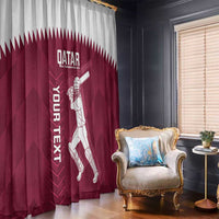 Custom Qatar Cricket Window Curtain Go Champions Qataris Flag Style - Wonder Print Shop
