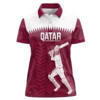 Custom Qatar Cricket Women Polo Shirt Go Champions Qataris Flag Style - Wonder Print Shop