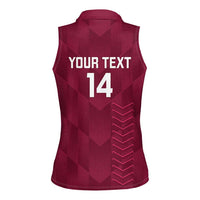 Custom Qatar Cricket Women Sleeveless Polo Shirt Go Champions Qataris Flag Style - Wonder Print Shop