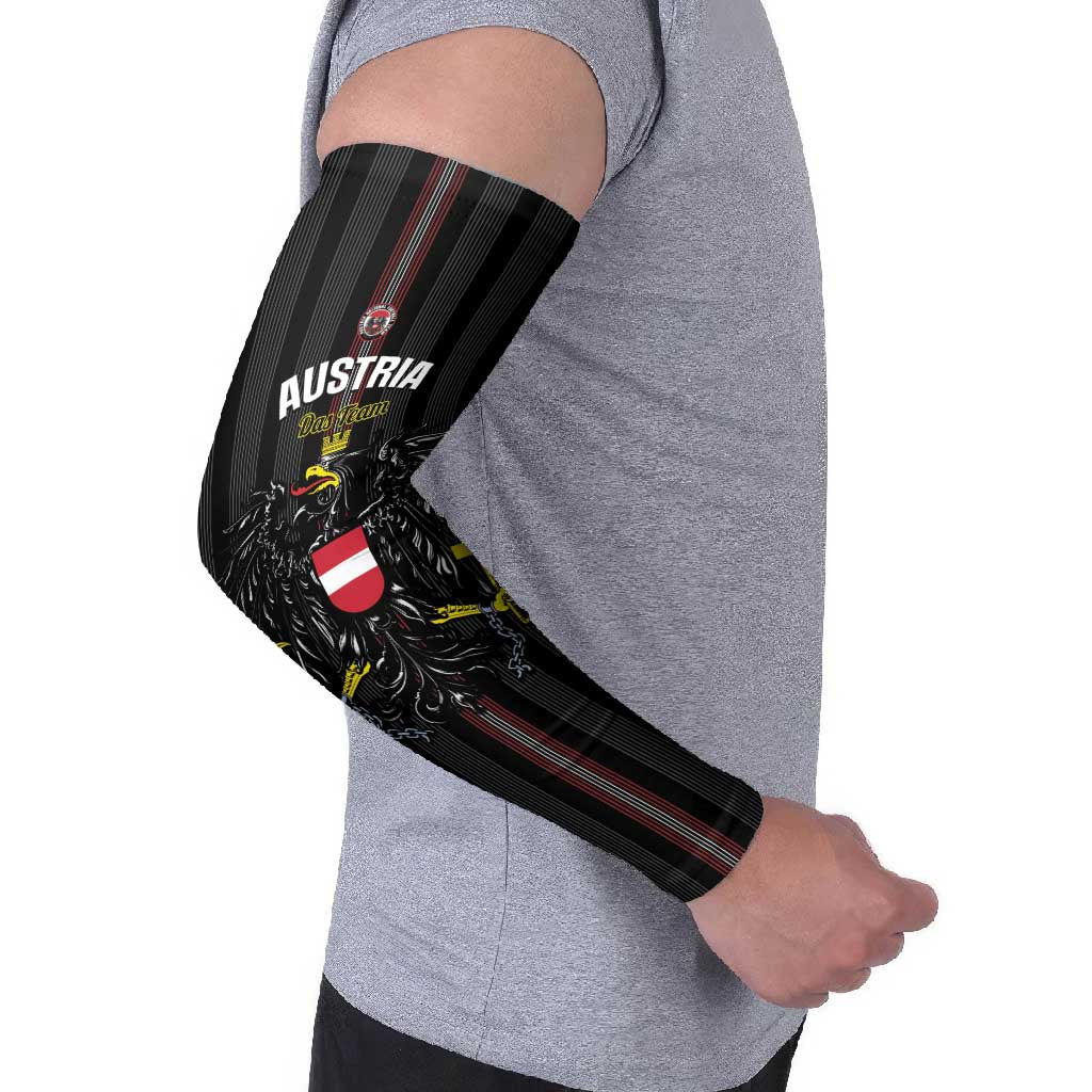 Custom Austria Football Arm Sleeves 2026 Go Das Team Striped Style - Wonder Print Shop
