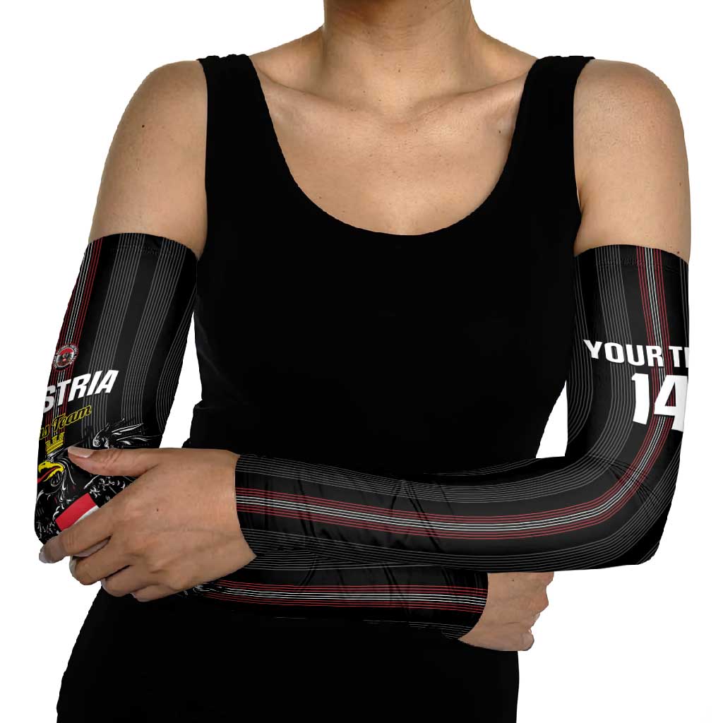 Custom Austria Football Arm Sleeves 2026 Go Das Team Striped Style - Wonder Print Shop