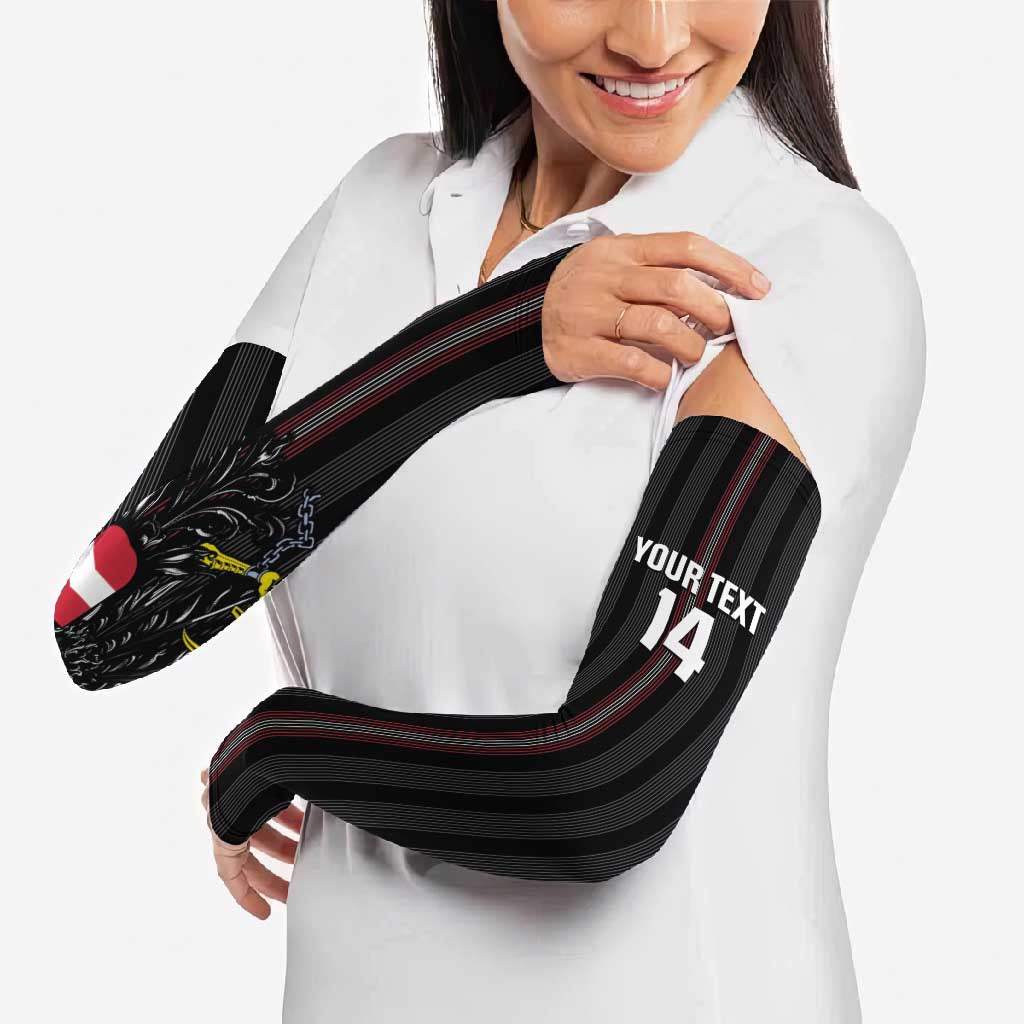 Custom Austria Football Arm Sleeves 2026 Go Das Team Striped Style - Wonder Print Shop