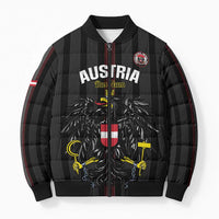 Custom Austria Football Bomber Puffer Jacket 2026 Go Das Team Striped Style - Wonder Print Shop