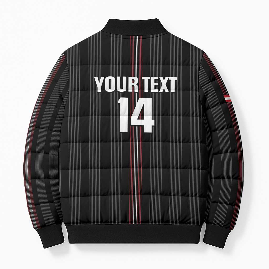 Custom Austria Football Bomber Puffer Jacket 2026 Go Das Team Striped Style - Wonder Print Shop