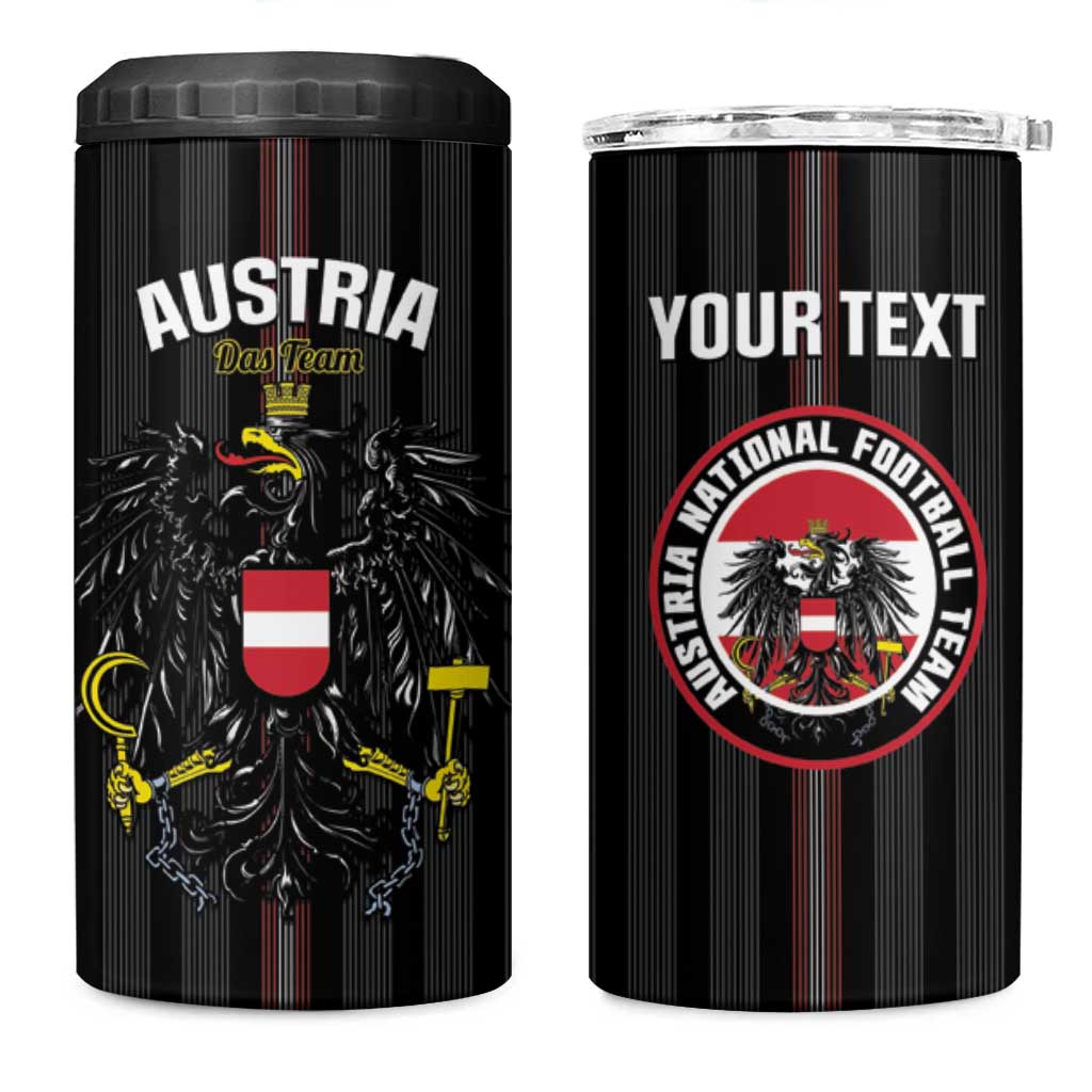 Custom Austria Football 4 in 1 Can Cooler Tumbler 2026 Go Das Team Striped Style - Wonder Print Shop
