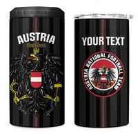 Custom Austria Football 4 in 1 Can Cooler Tumbler 2026 Go Das Team Striped Style - Wonder Print Shop
