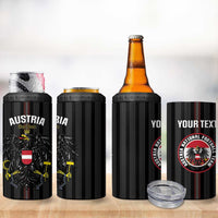 Custom Austria Football 4 in 1 Can Cooler Tumbler 2026 Go Das Team Striped Style - Wonder Print Shop
