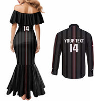 Custom Austria Football Couples Matching Mermaid Dress and Long Sleeve Button Shirt 2026 Go Das Team Striped Style - Wonder Print Shop