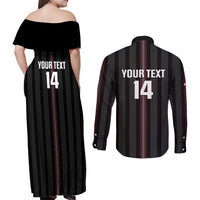 Custom Austria Football Couples Matching Off Shoulder Maxi Dress and Long Sleeve Button Shirt 2026 Go Das Team Striped Style - Wonder Print Shop