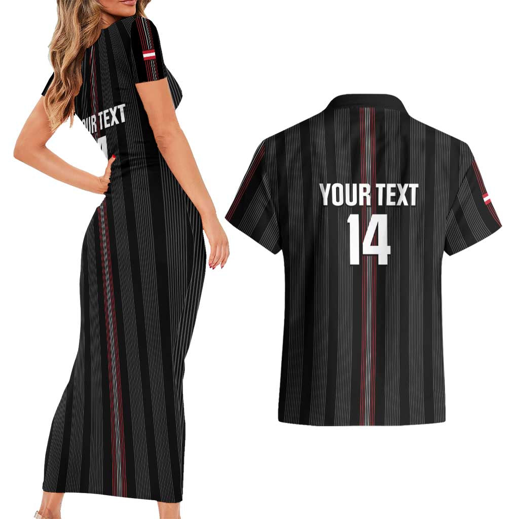 Custom Austria Football Couples Matching Short Sleeve Bodycon Dress and Hawaiian Shirt 2026 Go Das Team Striped Style - Wonder Print Shop