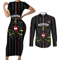 Custom Austria Football Couples Matching Short Sleeve Bodycon Dress and Long Sleeve Button Shirt 2026 Go Das Team Striped Style - Wonder Print Shop
