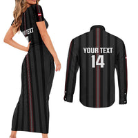 Custom Austria Football Couples Matching Short Sleeve Bodycon Dress and Long Sleeve Button Shirt 2026 Go Das Team Striped Style - Wonder Print Shop
