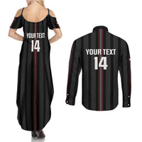 Custom Austria Football Couples Matching Summer Maxi Dress and Long Sleeve Button Shirt 2026 Go Das Team Striped Style - Wonder Print Shop