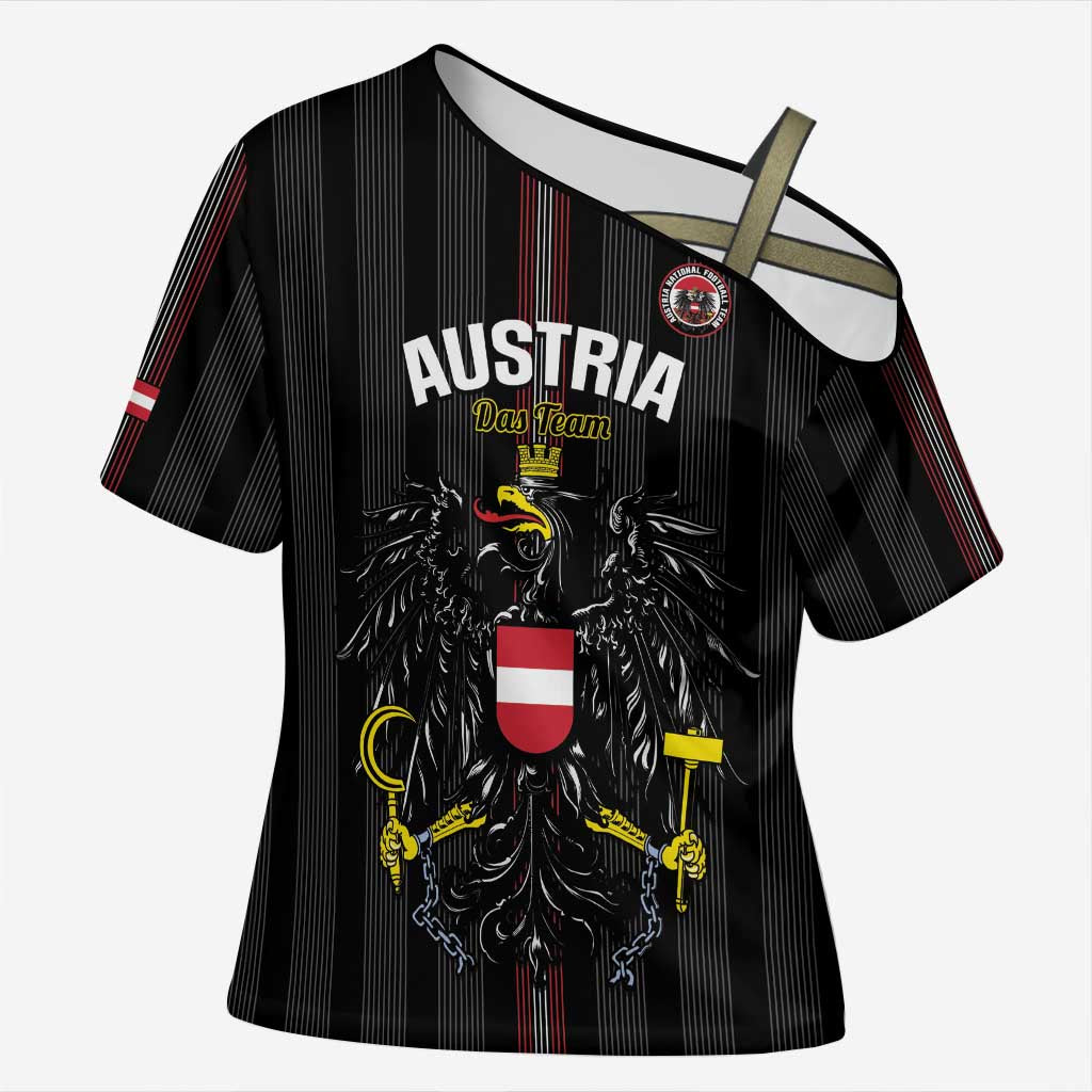 Custom Austria Football Cross Shoulder Shirt 2026 Go Das Team Striped Style - Wonder Print Shop