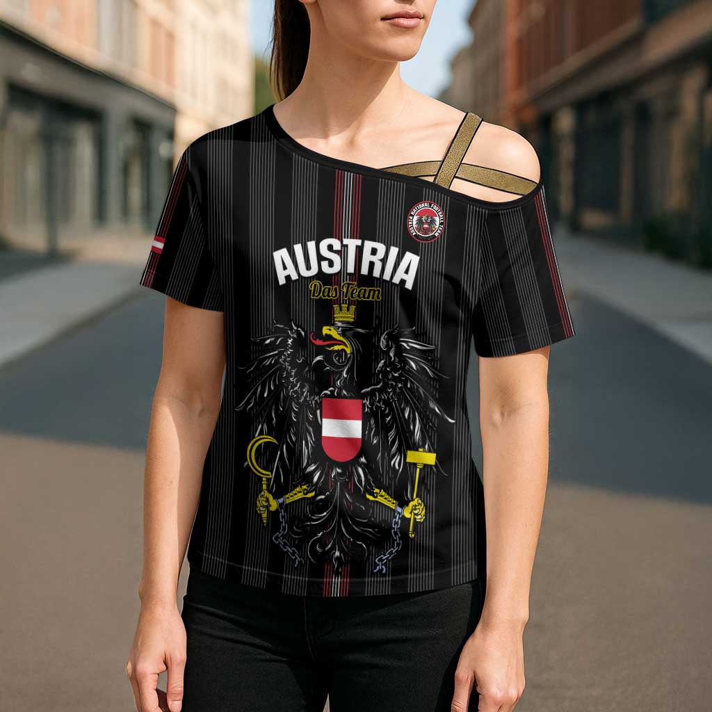 Custom Austria Football Cross Shoulder Shirt 2026 Go Das Team Striped Style - Wonder Print Shop