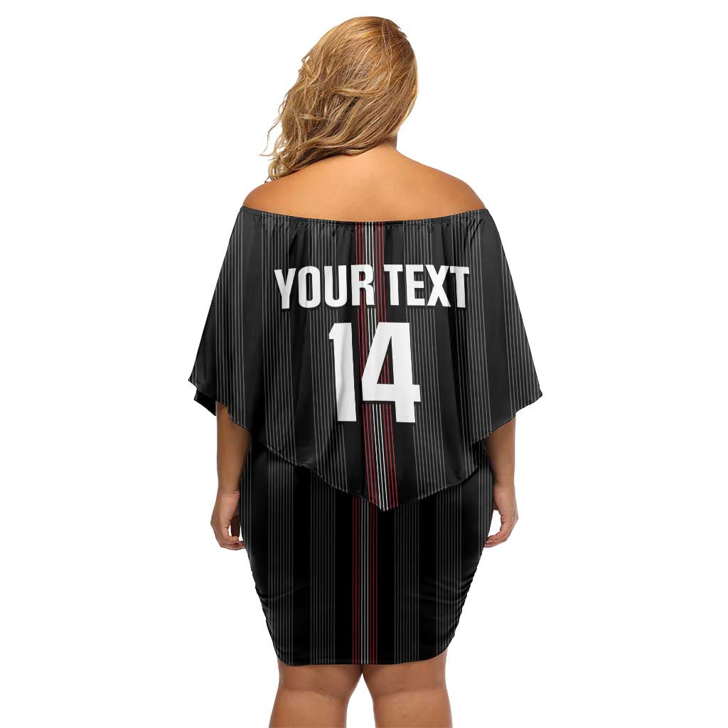 Custom Austria Football Family Matching Off Shoulder Short Dress and Hawaiian Shirt 2026 Go Das Team Striped Style - Wonder Print Shop