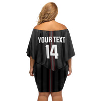Custom Austria Football Family Matching Off Shoulder Short Dress and Hawaiian Shirt 2026 Go Das Team Striped Style - Wonder Print Shop