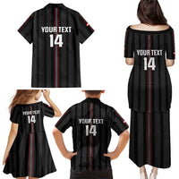 Custom Austria Football Family Matching Puletasi and Hawaiian Shirt 2026 Go Das Team Striped Style - Wonder Print Shop