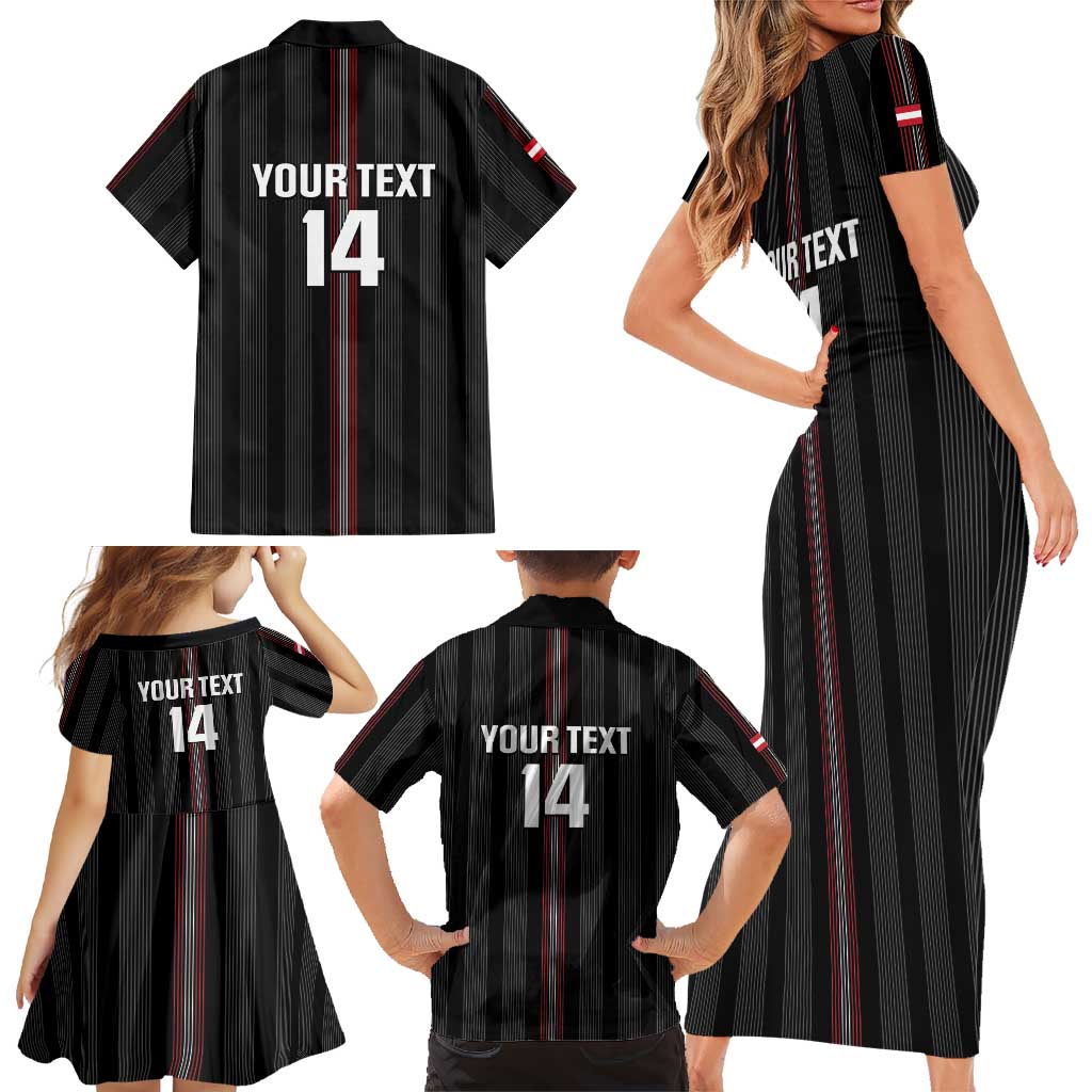 Custom Austria Football Family Matching Short Sleeve Bodycon Dress and Hawaiian Shirt 2026 Go Das Team Striped Style - Wonder Print Shop