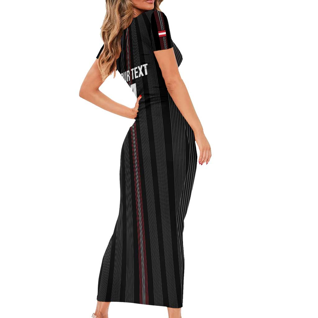 Custom Austria Football Family Matching Short Sleeve Bodycon Dress and Hawaiian Shirt 2026 Go Das Team Striped Style - Wonder Print Shop