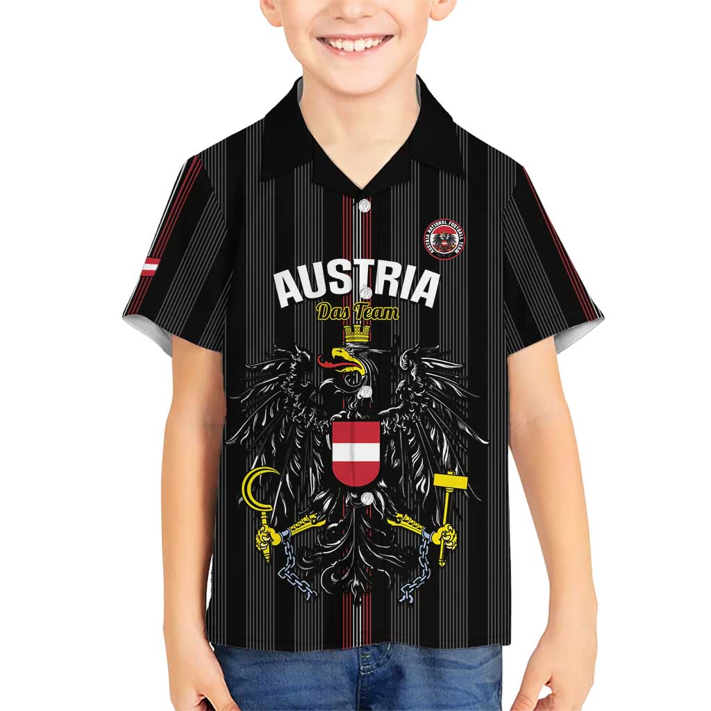 Custom Austria Football Family Matching Short Sleeve Bodycon Dress and Hawaiian Shirt 2026 Go Das Team Striped Style - Wonder Print Shop