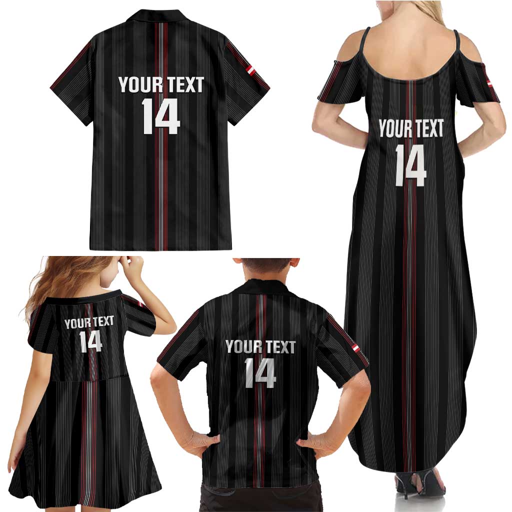 Custom Austria Football Family Matching Summer Maxi Dress and Hawaiian Shirt 2026 Go Das Team Striped Style - Wonder Print Shop