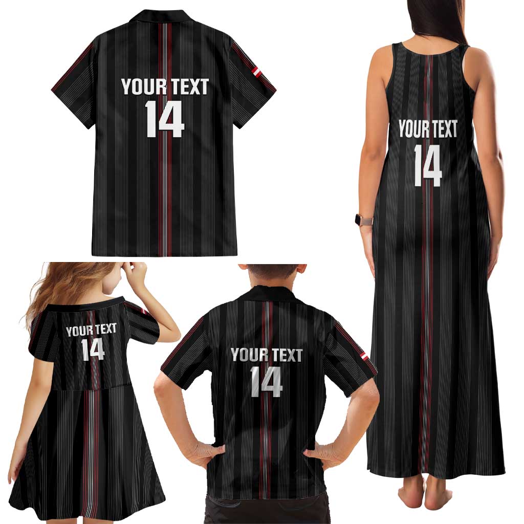 Custom Austria Football Family Matching Tank Maxi Dress and Hawaiian Shirt 2026 Go Das Team Striped Style - Wonder Print Shop