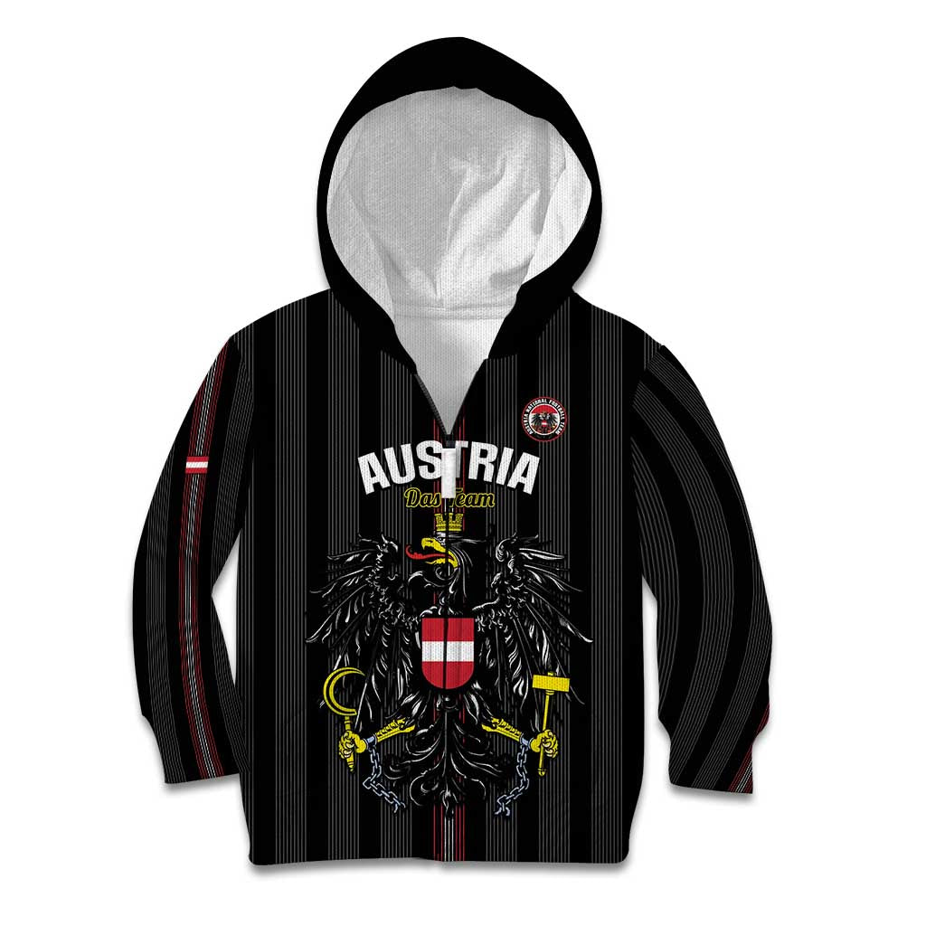 Custom Austria Football Kid Hoodie 2026 Go Das Team Striped Style - Wonder Print Shop