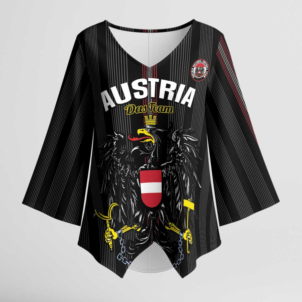 Custom Austria Football Kimono Sleeve Blouse 2026 Go Das Team Striped Style - Wonder Print Shop