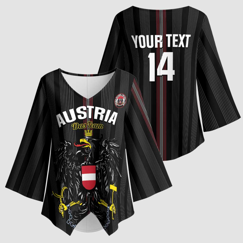 Custom Austria Football Kimono Sleeve Blouse 2026 Go Das Team Striped Style - Wonder Print Shop