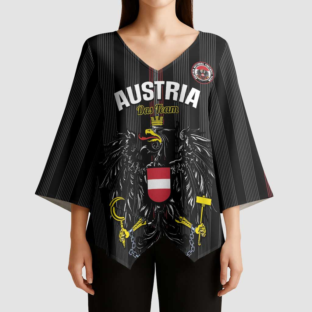 Custom Austria Football Kimono Sleeve Blouse 2026 Go Das Team Striped Style - Wonder Print Shop