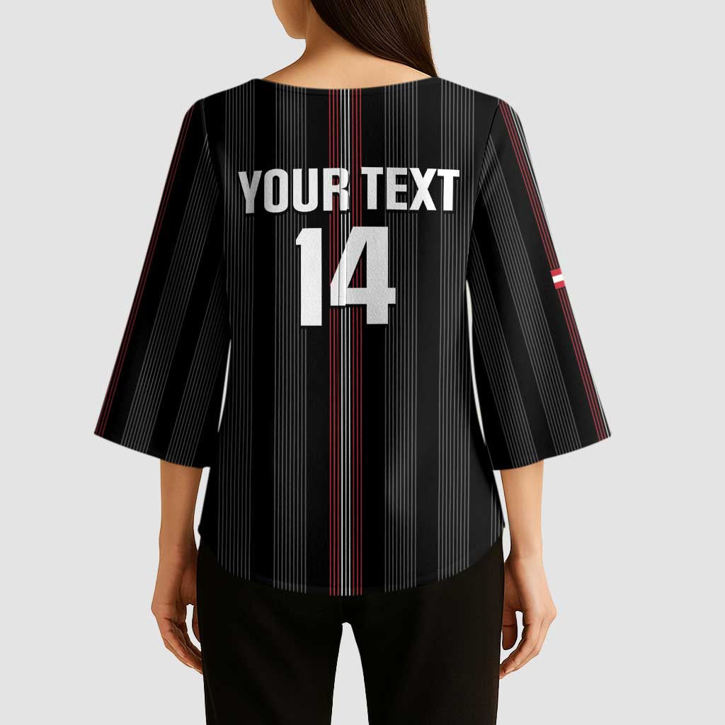 Custom Austria Football Kimono Sleeve Blouse 2026 Go Das Team Striped Style - Wonder Print Shop