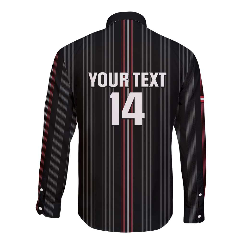 Custom Austria Football Long Sleeve Button Shirt 2026 Go Das Team Striped Style - Wonder Print Shop