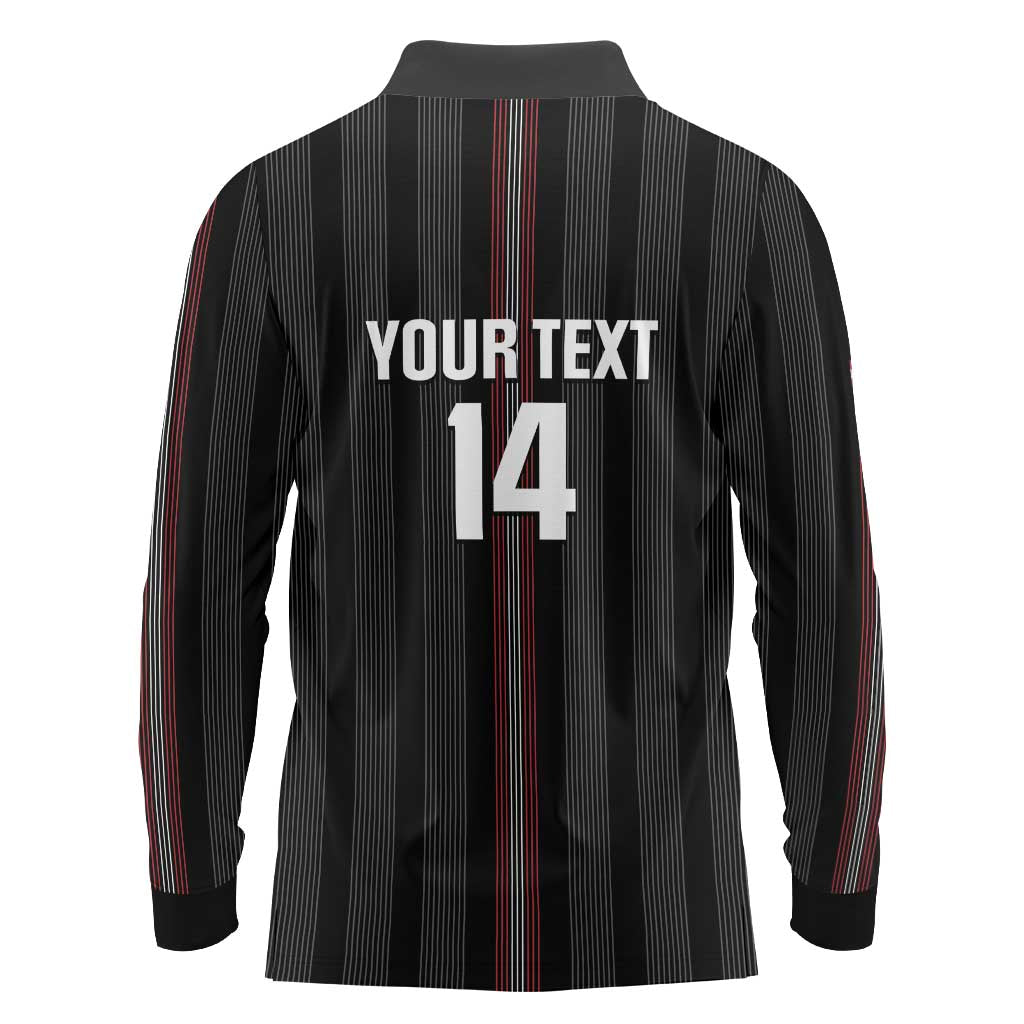 Custom Austria Football Long Sleeve Polo Shirt 2026 Go Das Team Striped Style - Wonder Print Shop