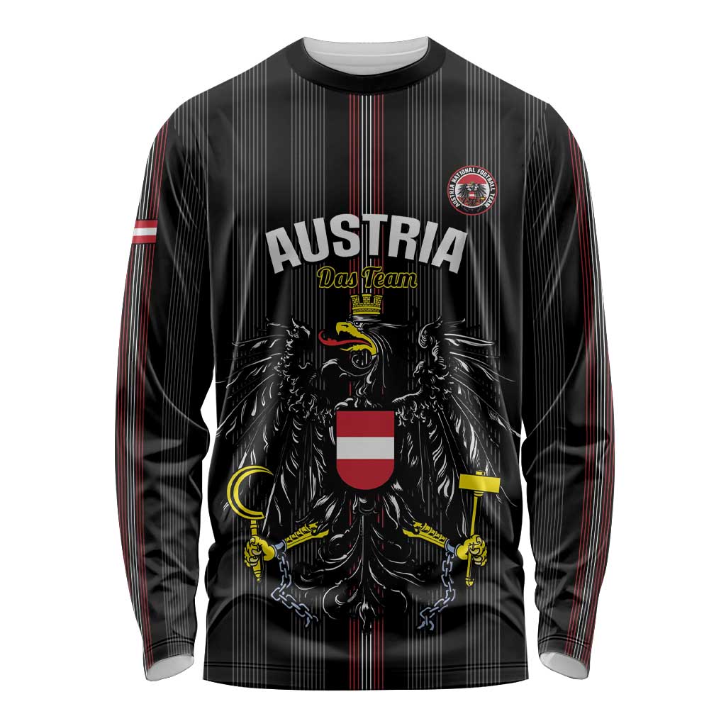 Custom Austria Football Long Sleeve Shirt 2026 Go Das Team Striped Style - Wonder Print Shop