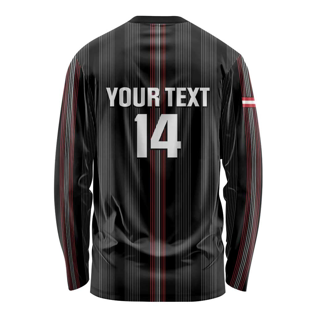Custom Austria Football Long Sleeve Shirt 2026 Go Das Team Striped Style - Wonder Print Shop