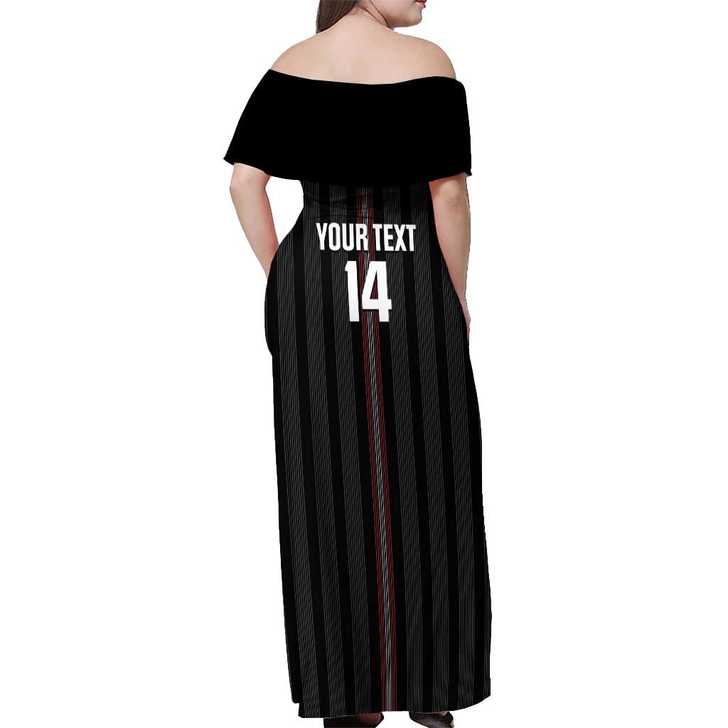 Custom Austria Football Off Shoulder Maxi Dress 2026 Go Das Team Striped Style - Wonder Print Shop