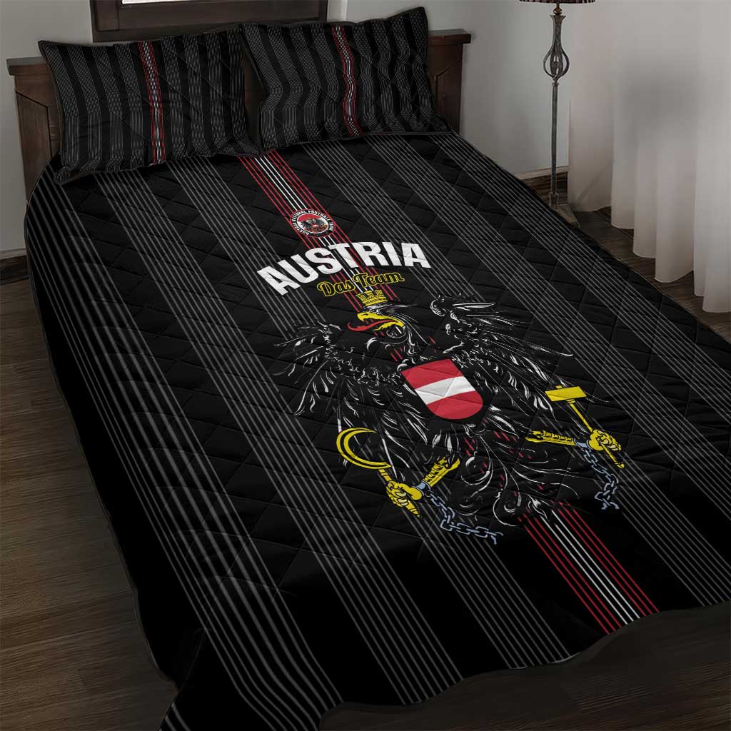 Austria Football Quilt Bed Set 2026 Go Das Team Striped Style - Wonder Print Shop