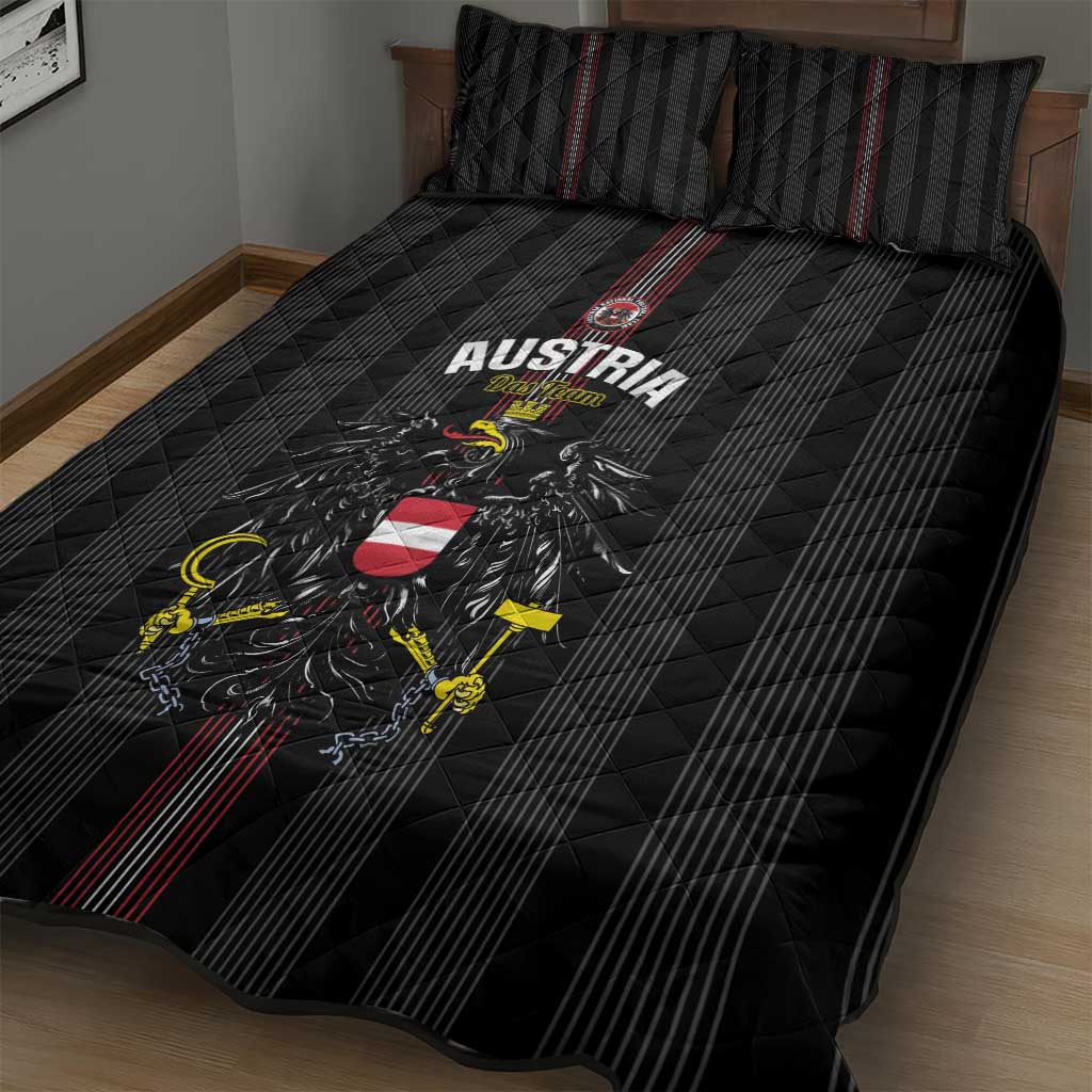Austria Football Quilt Bed Set 2026 Go Das Team Striped Style - Wonder Print Shop
