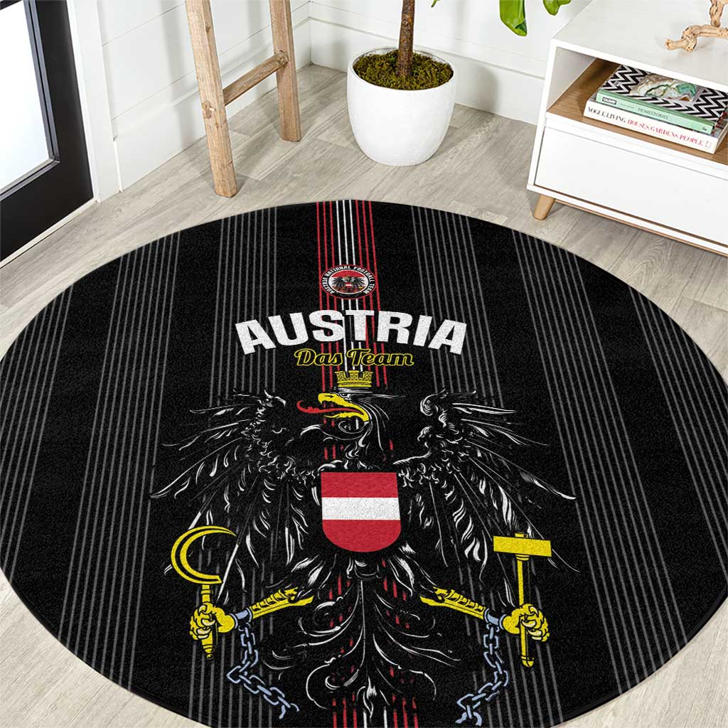 Austria Football Round Carpet 2026 Go Das Team Striped Style - Wonder Print Shop