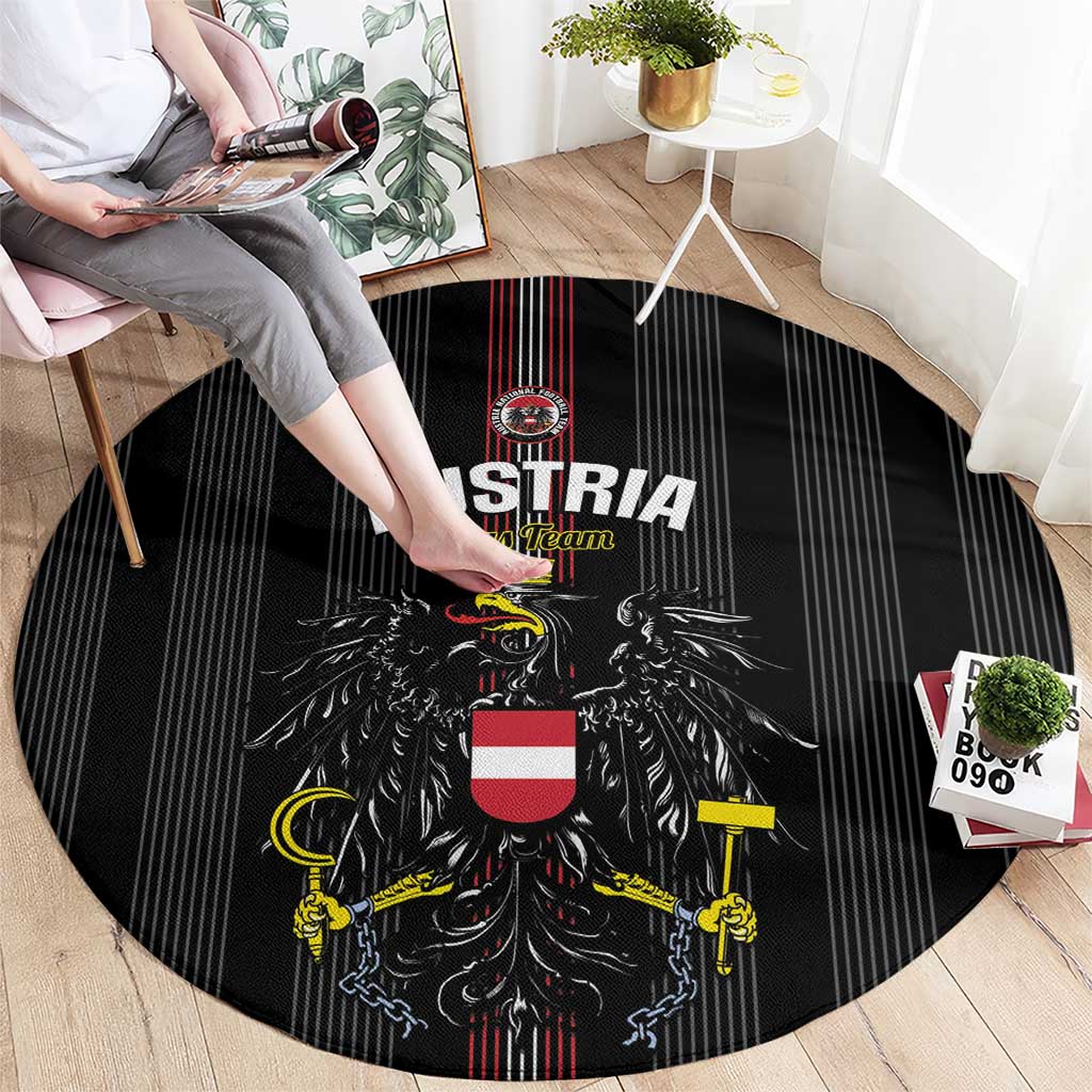 Austria Football Round Carpet 2026 Go Das Team Striped Style - Wonder Print Shop