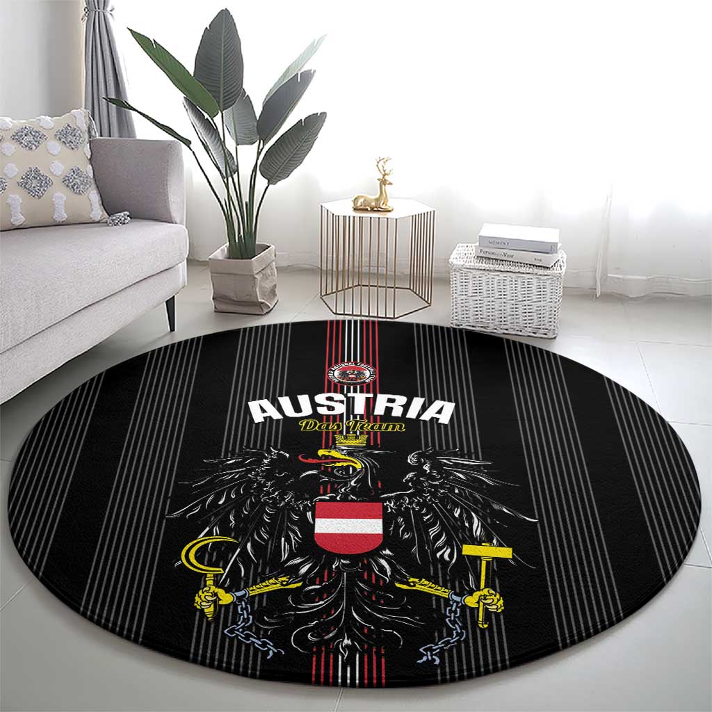 Austria Football Round Carpet 2026 Go Das Team Striped Style - Wonder Print Shop