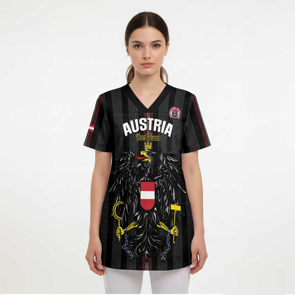Custom Austria Football Scrub Top 2026 Go Das Team Striped Style - Wonder Print Shop