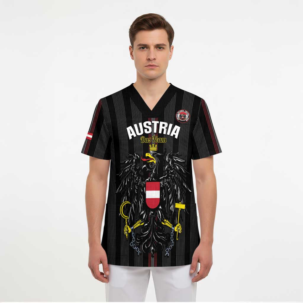 Custom Austria Football Scrub Top 2026 Go Das Team Striped Style - Wonder Print Shop