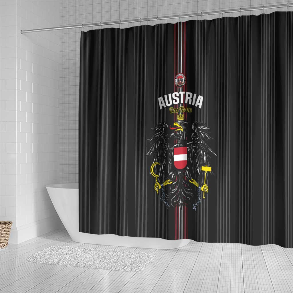 Austria Football Shower Curtain 2026 Go Das Team Striped Style - Wonder Print Shop