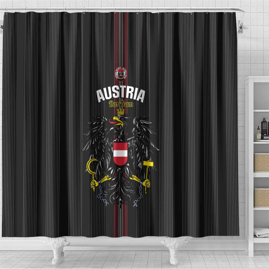 Austria Football Shower Curtain 2026 Go Das Team Striped Style - Wonder Print Shop