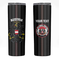 Custom Austria Football Skinny Tumbler 2026 Go Das Team Striped Style - Wonder Print Shop