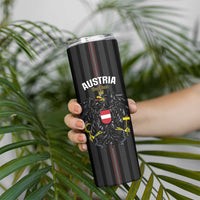 Custom Austria Football Skinny Tumbler 2026 Go Das Team Striped Style - Wonder Print Shop