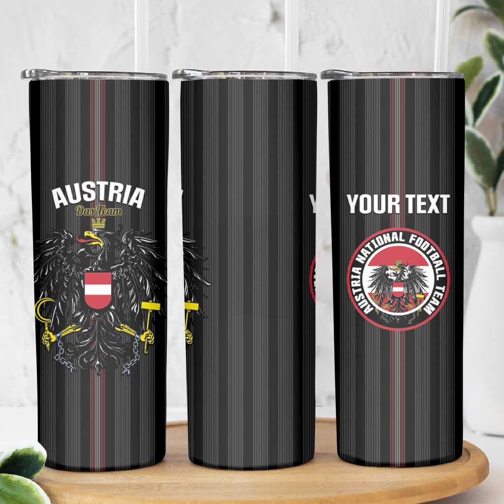 Custom Austria Football Skinny Tumbler 2026 Go Das Team Striped Style - Wonder Print Shop