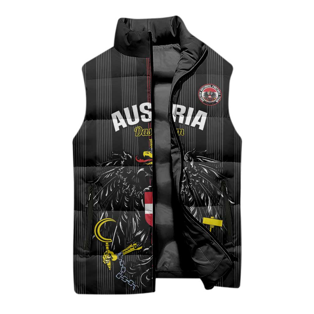 Custom Austria Football Sleeveless Puffer Jacket 2026 Go Das Team Striped Style - Wonder Print Shop